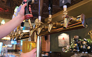 Bartender pouring beer