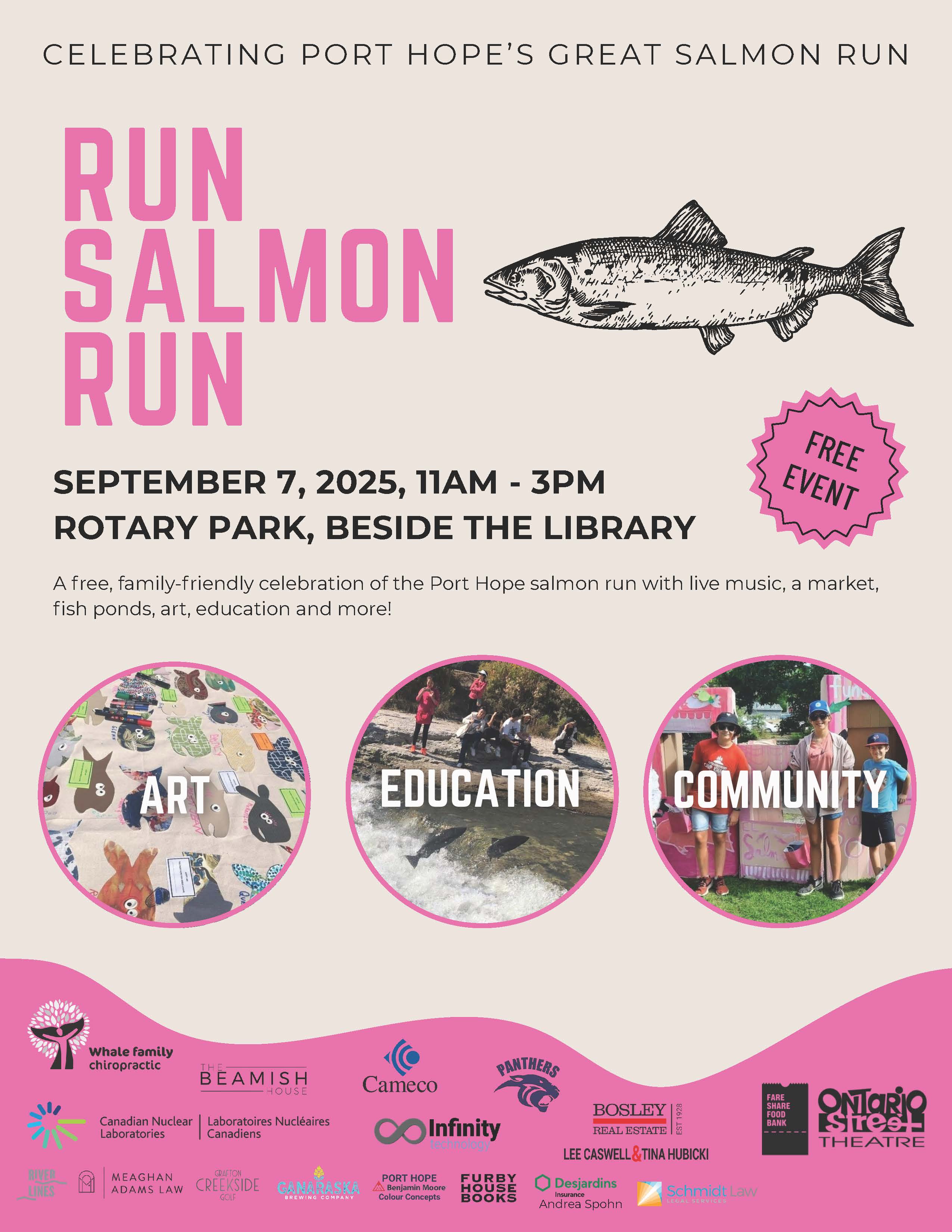 Run Salmon Run Sep 7 2025 11am-3pm Rotary Park Beside the Library