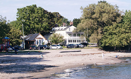 East Beach and playground in Port Hope