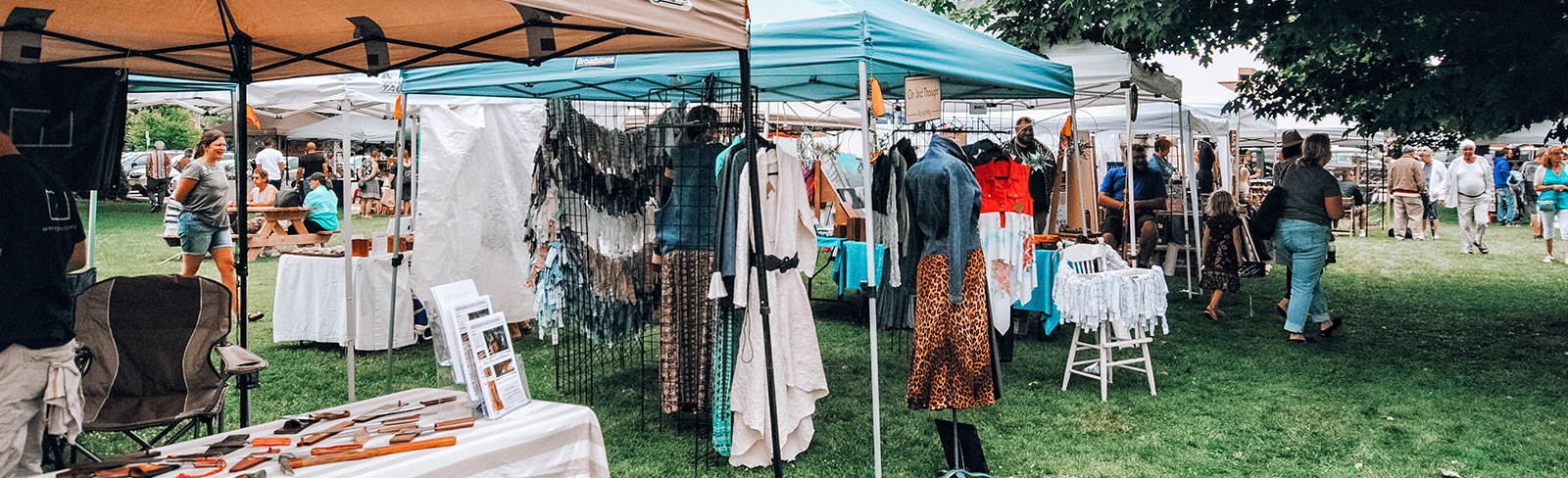 Row of vendor tents at the Port Hope Arts Festival