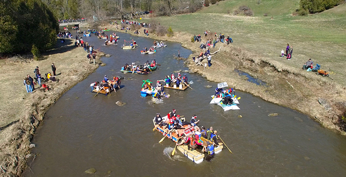 Crazy crafts in the river at Port Hope