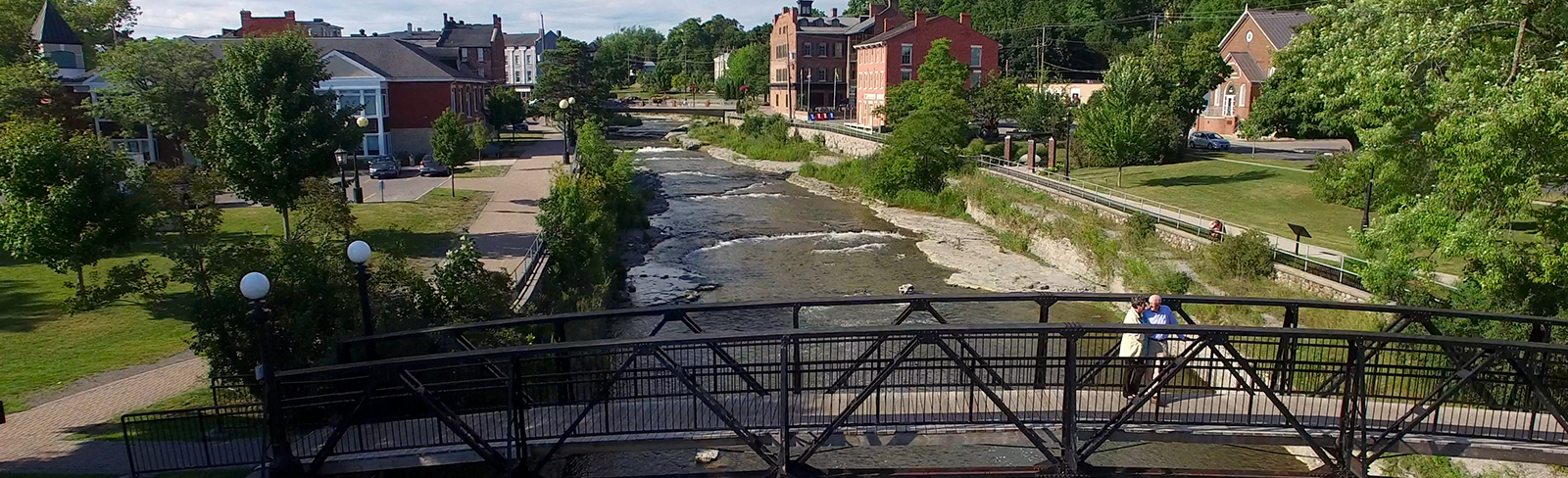 View of Ganaraska River and Rotary Bridge in Port Hope