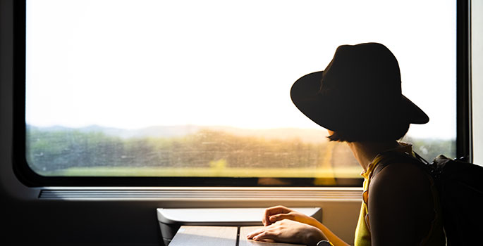 Woman on Via Rail in Port Hope