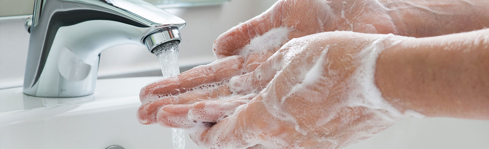 Person washing hands