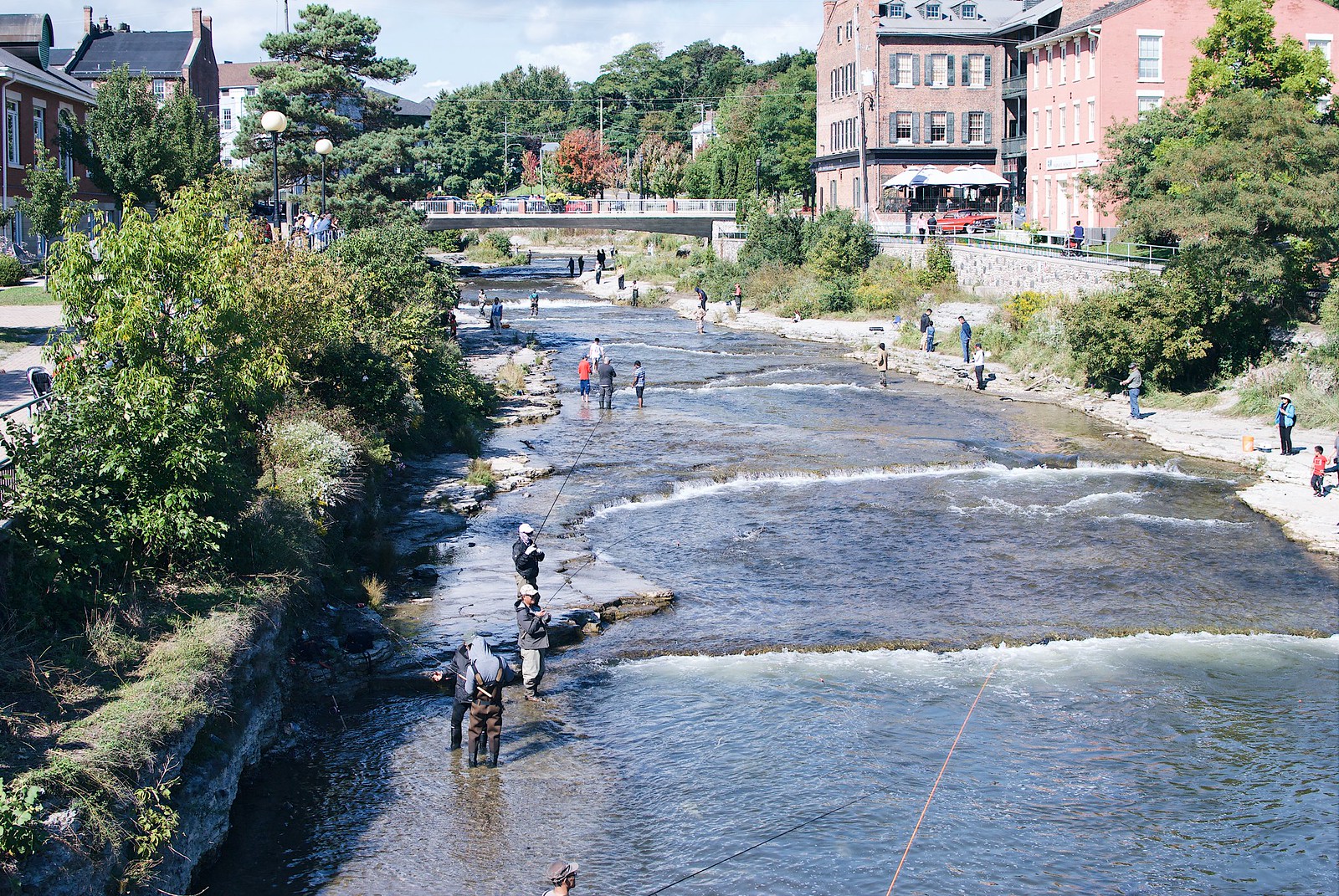 Fishing along the Ganaraska River in Port Hope