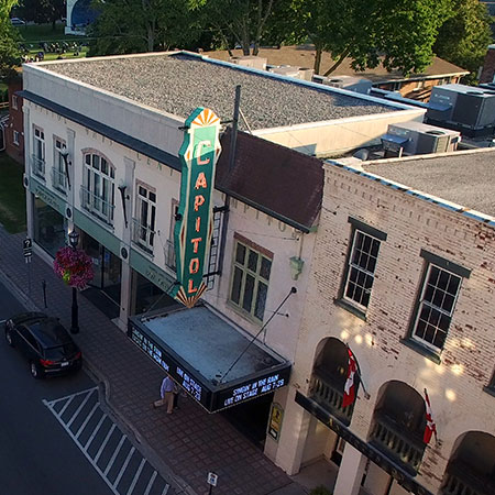 Exterior of the Capitol theatre from a birds eye view