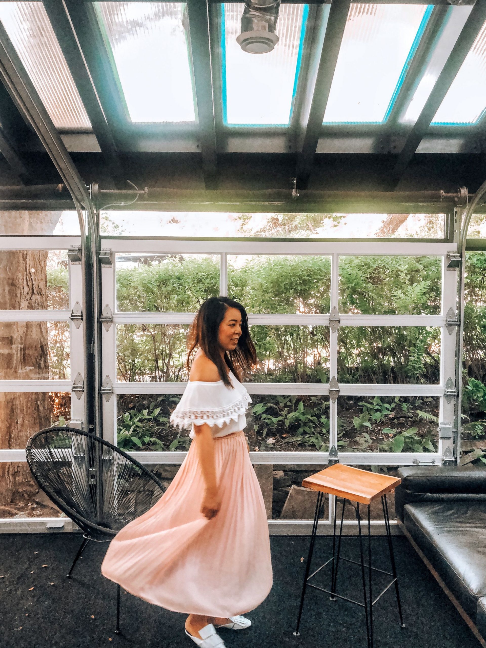 Woman at Hotel Carlyle patio