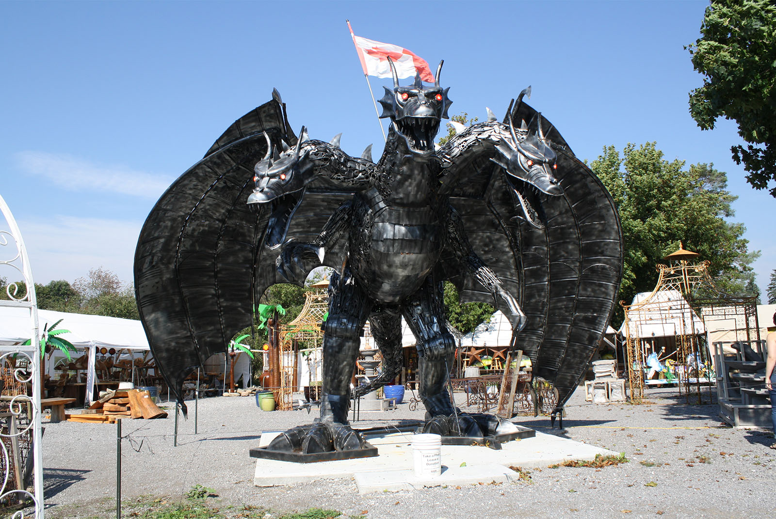 Dragon metal statue at Primitive Designs