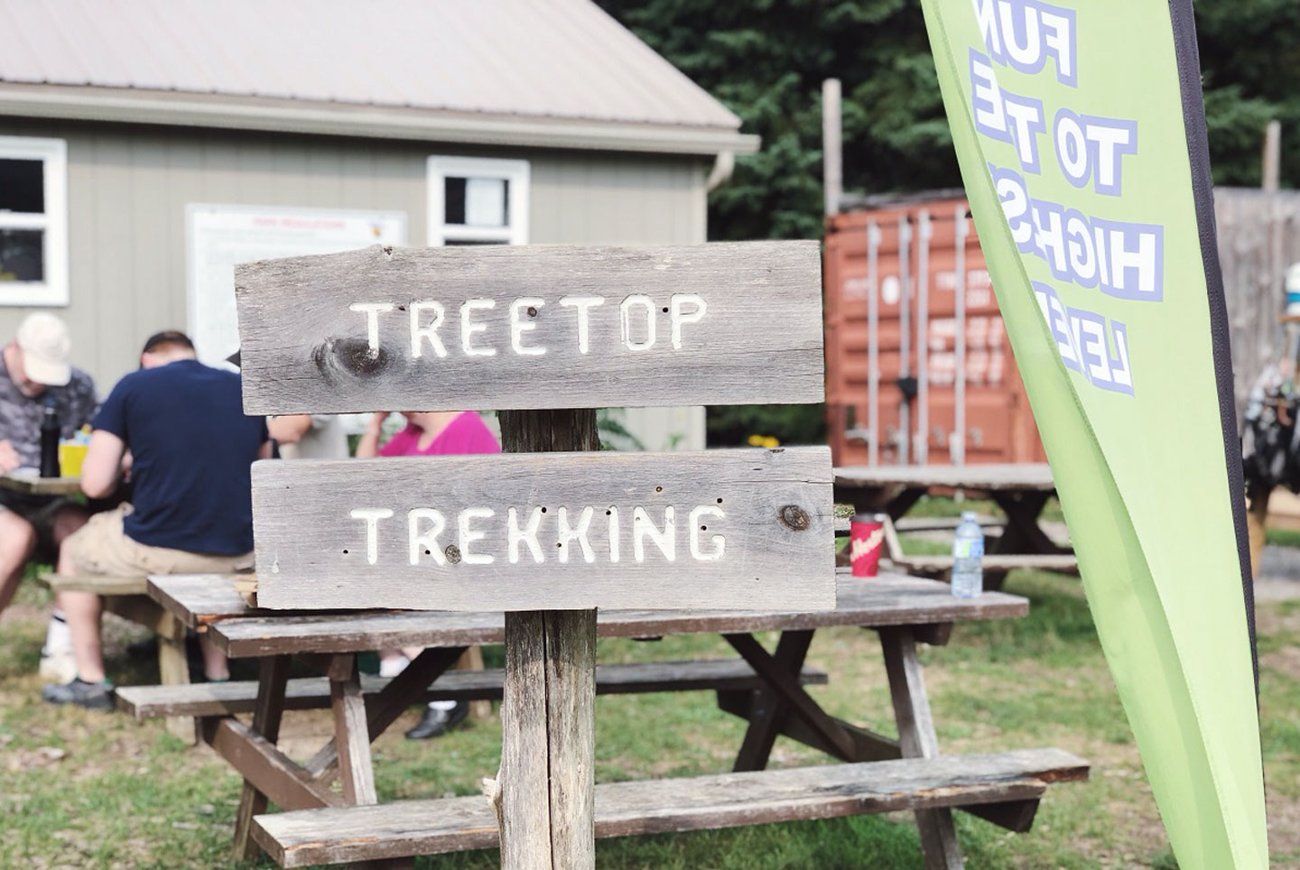 Signage that reads: Treetop Trekking