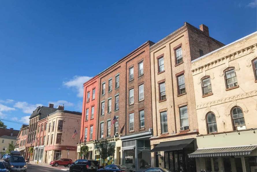 A photo of the historic buildings on a street in downtown Port Hope