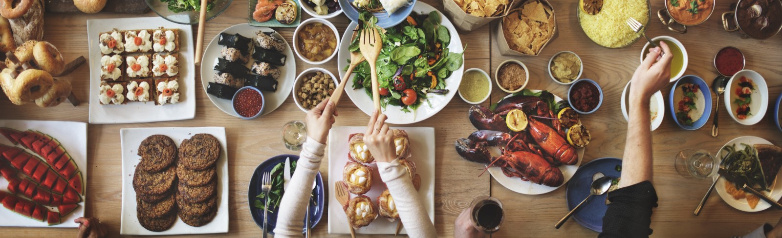 a bountiful table of food