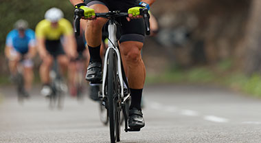 Cyclists on the road