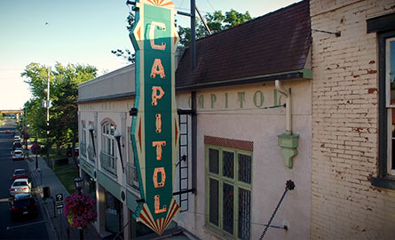 View of the Capitol Theatre marque in Port Hope