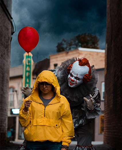 Pennywise the clown and Georgie in Port Hope