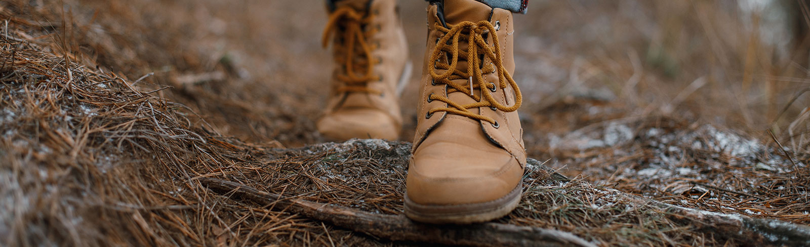Hiking boots on a trail