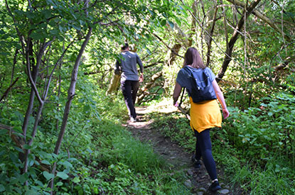 Friends walking the Ganaraska Hiking Trail in Port Hope